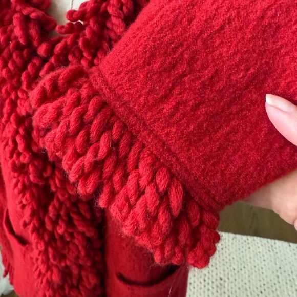 Vintage 90s Talbots Red Boiled Wool Blazer S - Picture 6 of 10